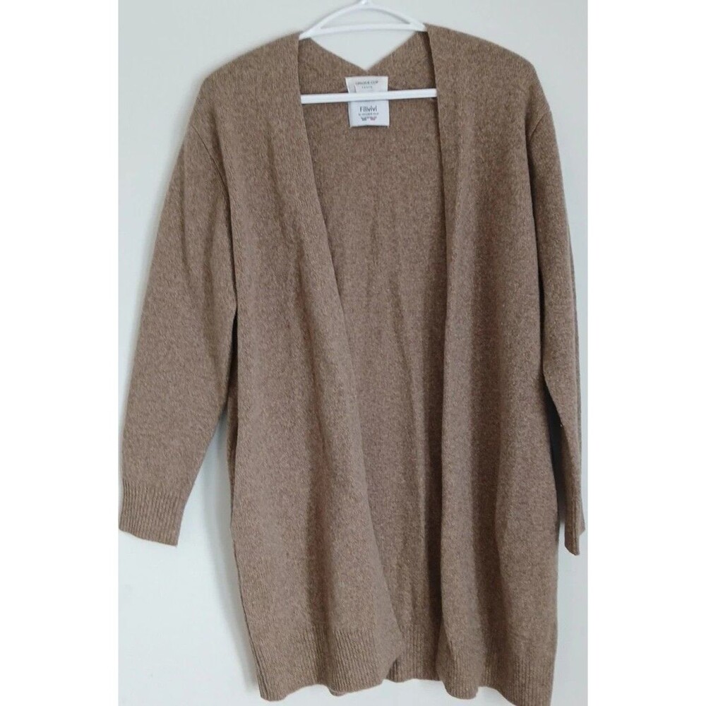 Womens MD(38)Filivivi For Opaque Clip Brown Duster- Open Cardigan With Pockets